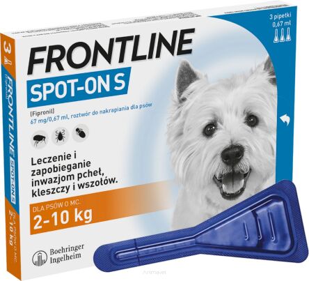 MERIAL Frontline Spot On dla psów S (2-10 kg) 3 pipety