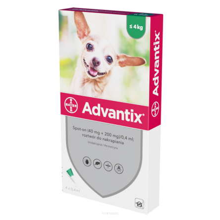 BAYER Advantix Spot-on pies 4 x 0,4 ml