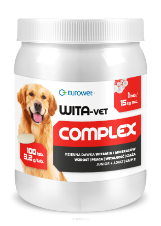 EUROWET Wita-Vet Complex Ca/P=2 3,2 g 100 tabletek pies