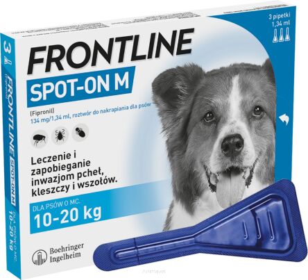 MERIAL Frontline Spot On dla psów M (10-20 kg) 3 pipety