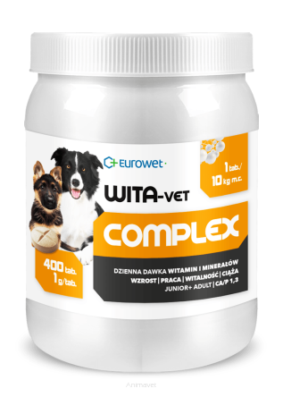 EUROWET Wita-Vet Complex Ca/P=1,3 1 g 400 tabletek pies