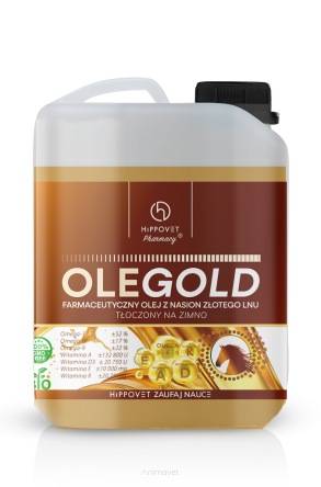 HIPPOVET Pharmacy Olegold – olej lniany z wit ADEK