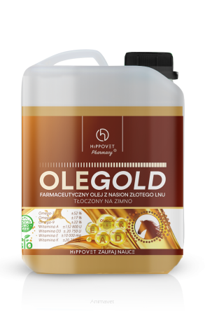 HIPPOVET Pharmacy OLEGOLD – olej lniany z wit ADEK