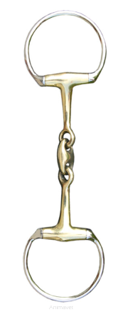 HKM Wędzidło oliwkowe 2x łamane - argentan 18 mm