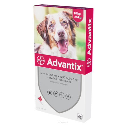BAYER Advantix Spot-on pies 4 x 2,5 ml