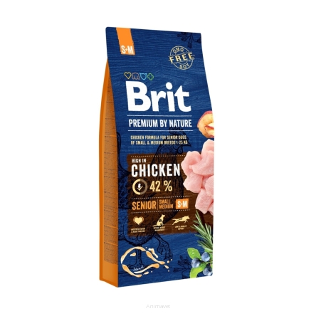 BRIT Premium By Nature Dog Senior S+M 15 kg